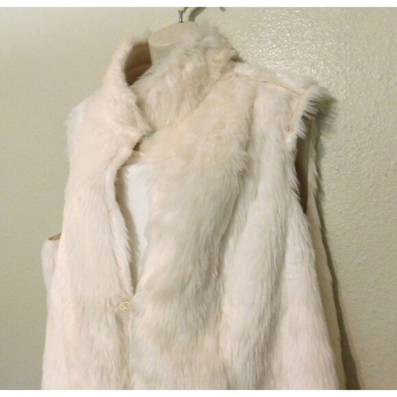 Coldwater Creek Reversible Vest Woman 2X 20W 22W White Faux Fur Suede Sleeveless - Picture 3 of 10
